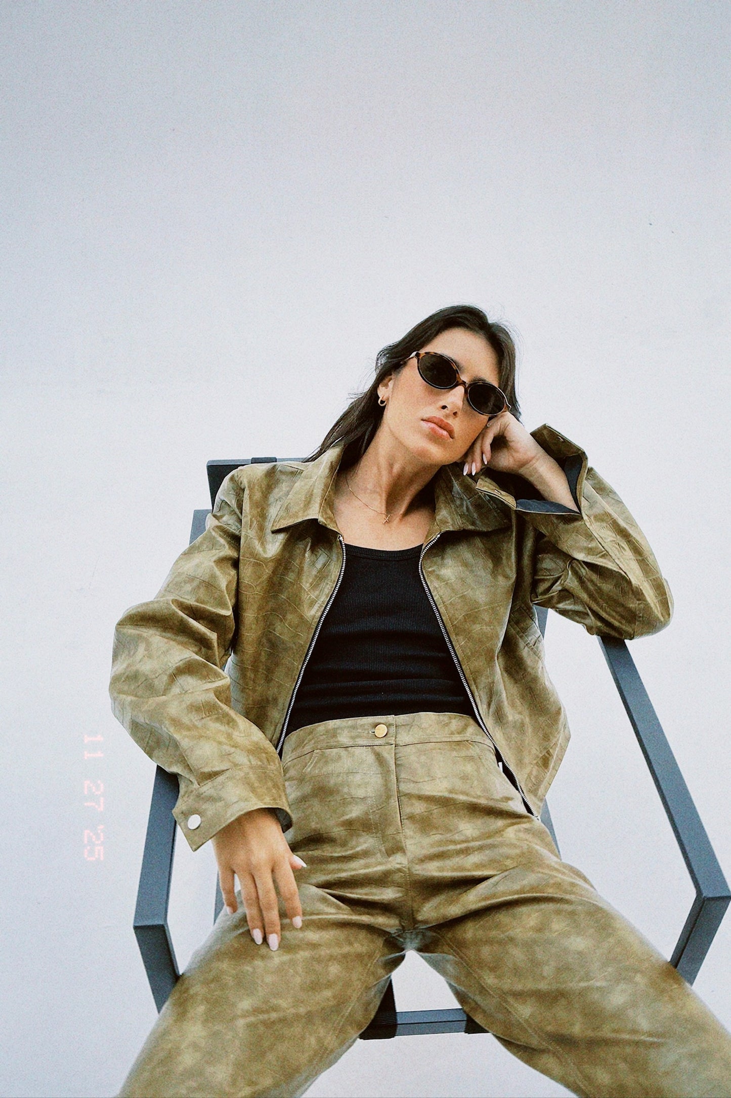 The Jouki Leather Jacket - Olive