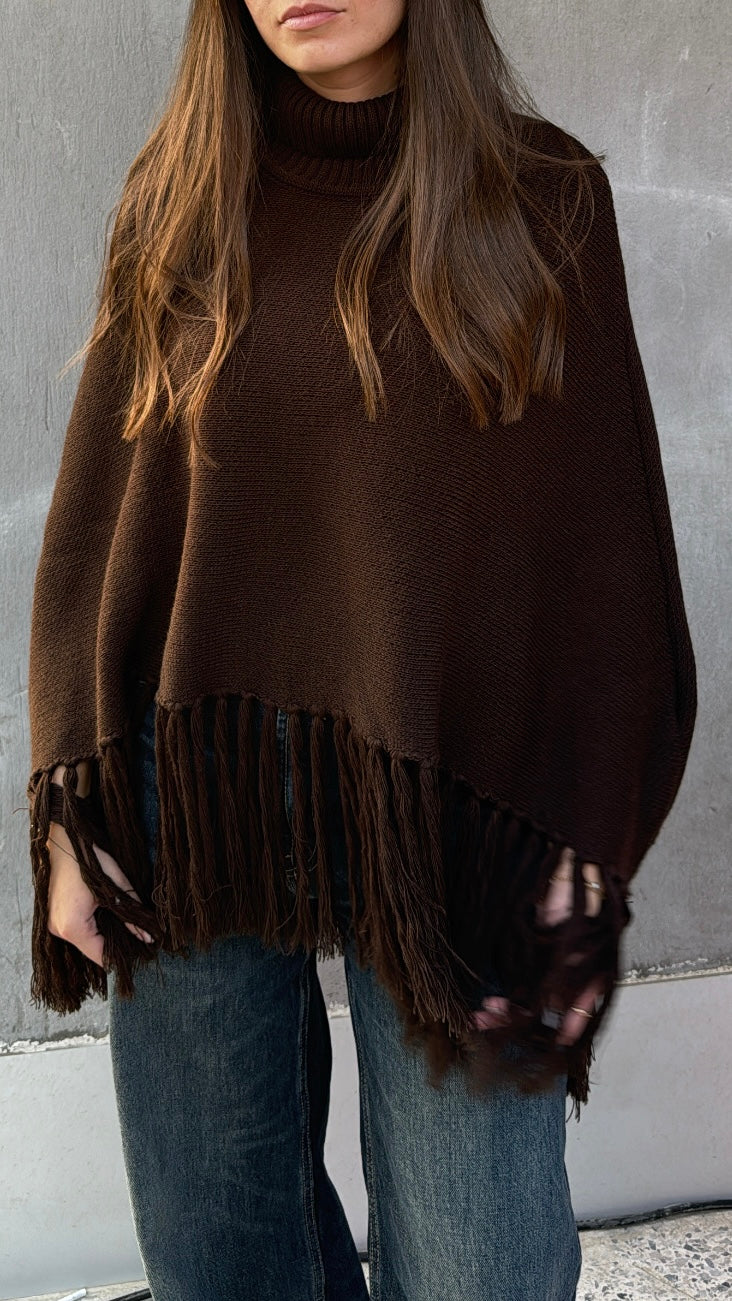The Noomi Poncho - Brown