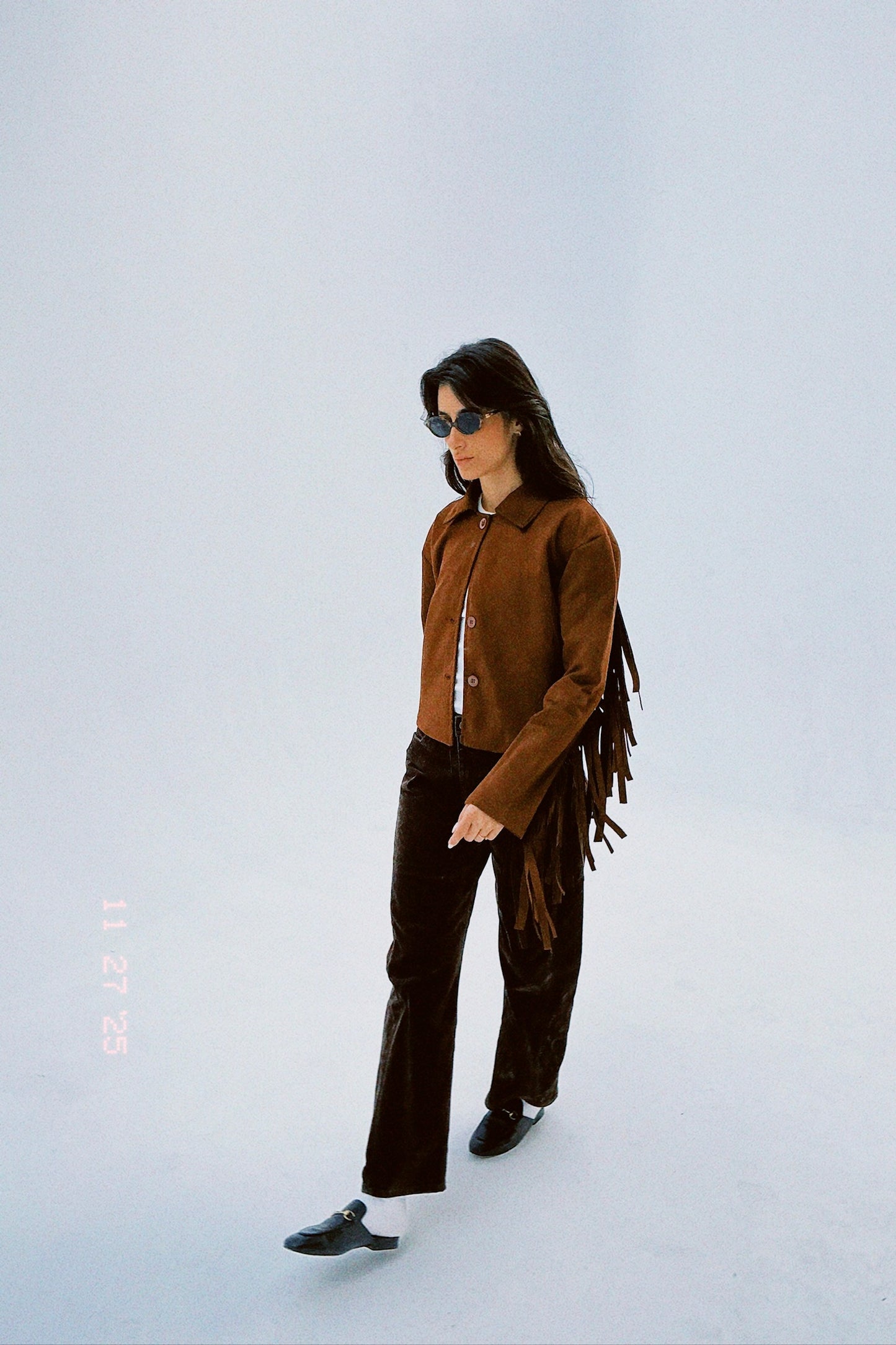 The Fringed Suede Jacket - Brown