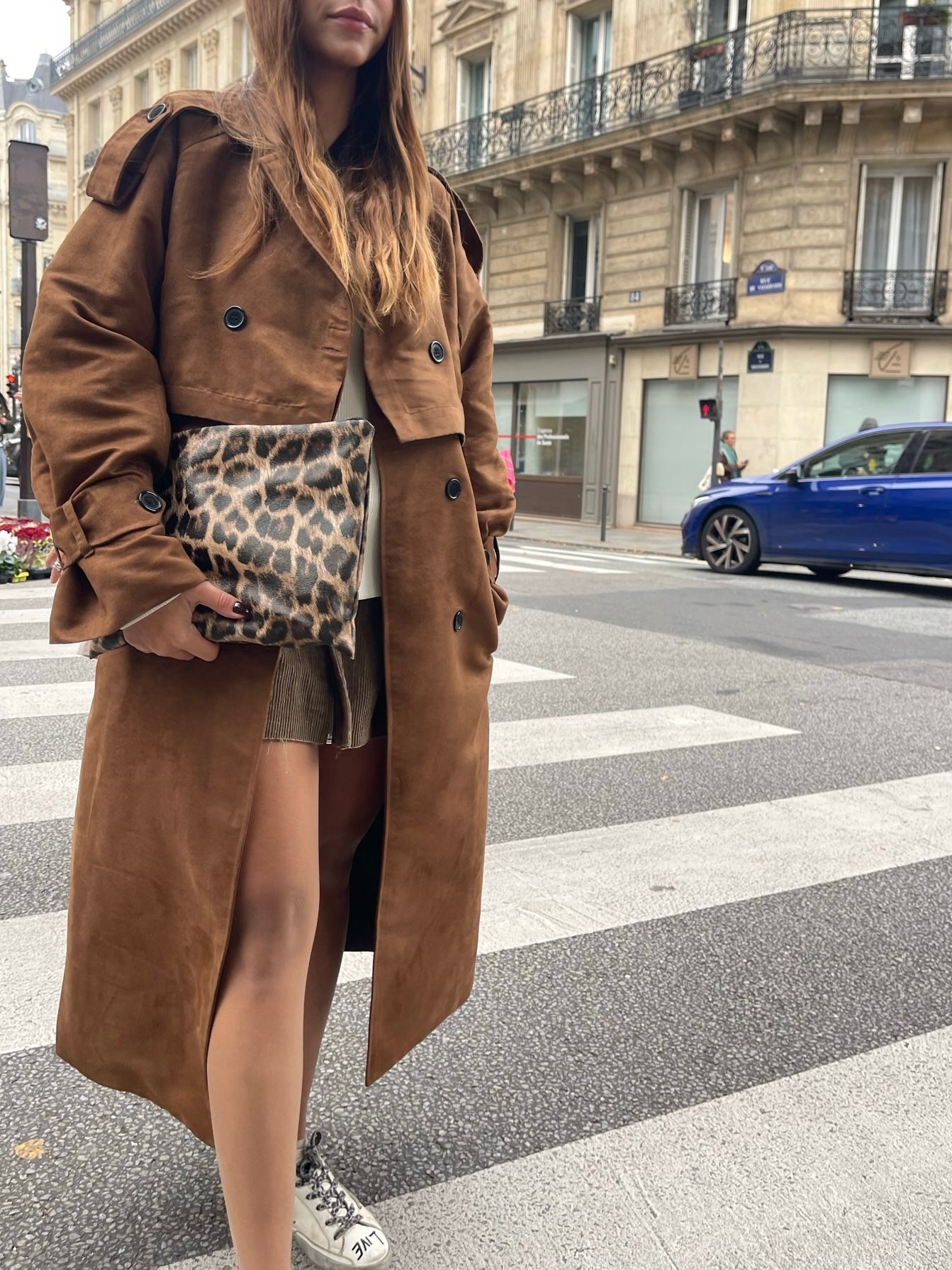CAMEL SUEDE TRENCH COAT