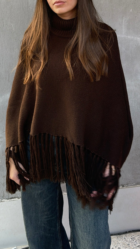 The Noomi Poncho - Brown