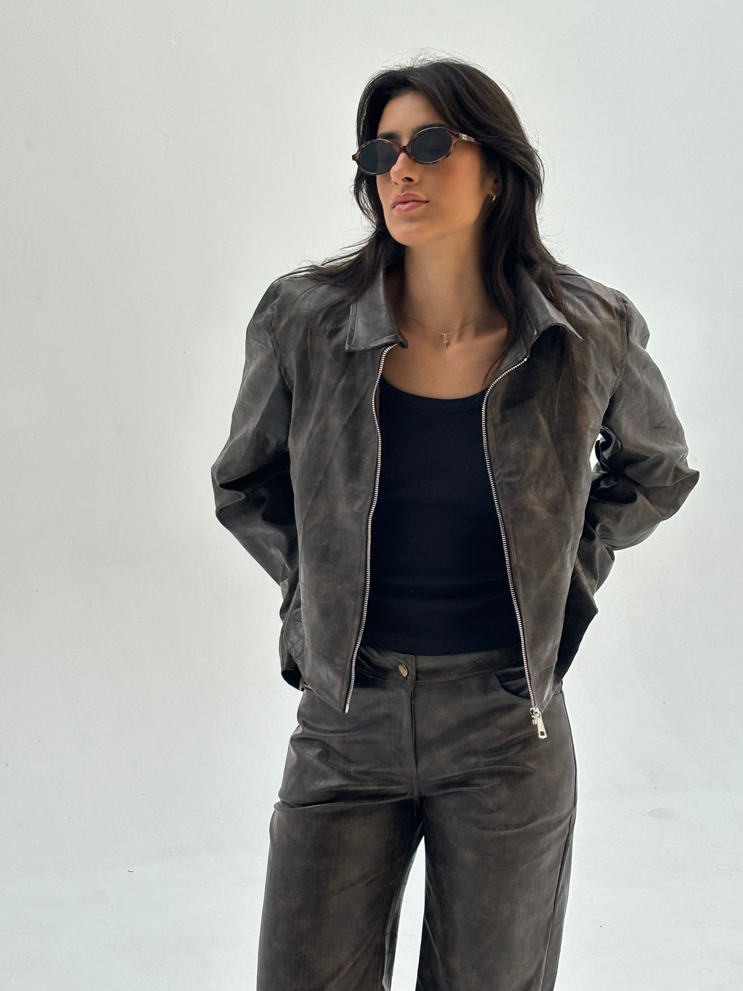 The Jouki Leather Jacket - Brown