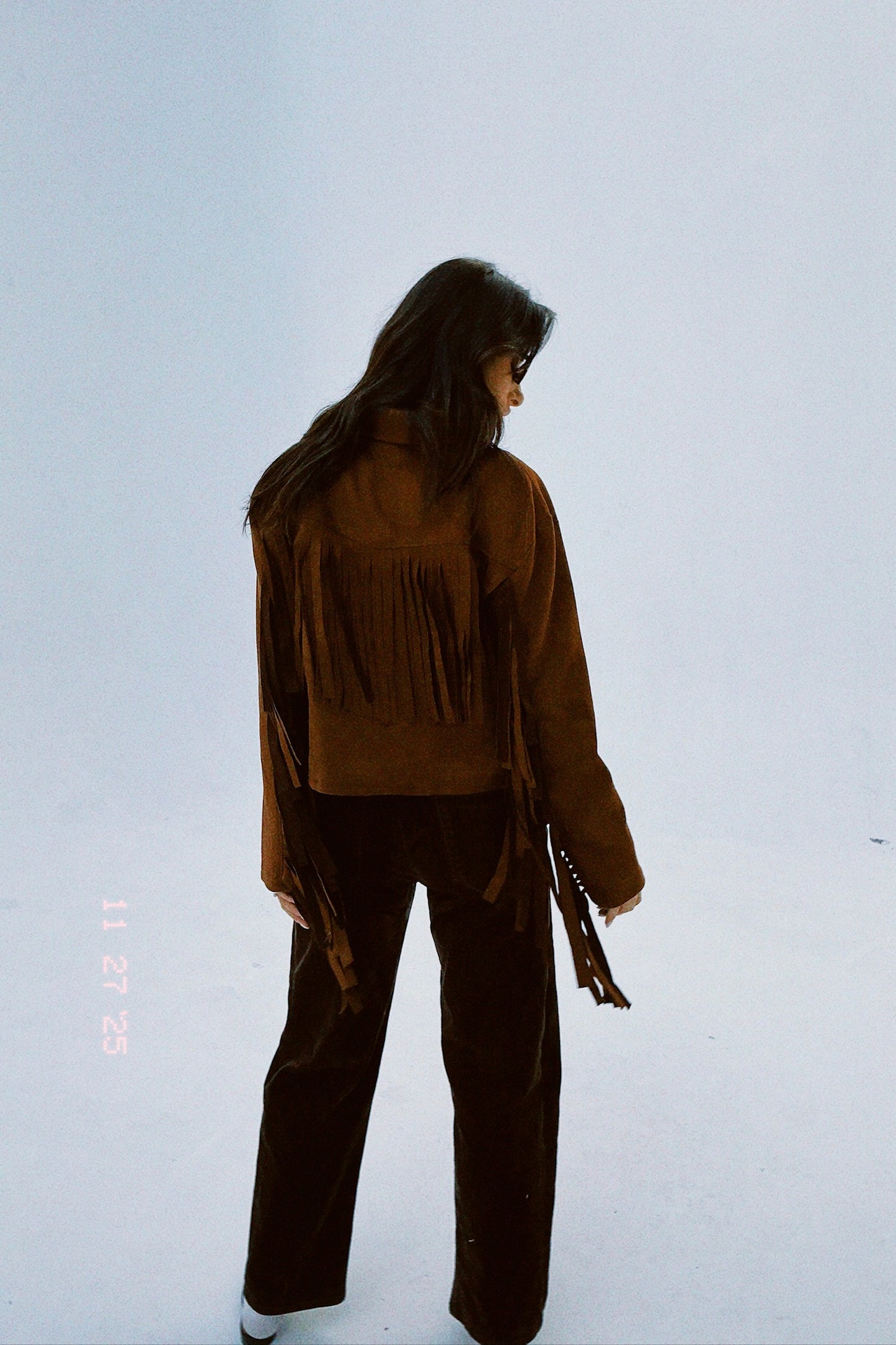 The Fringed Suede Jacket - Brown