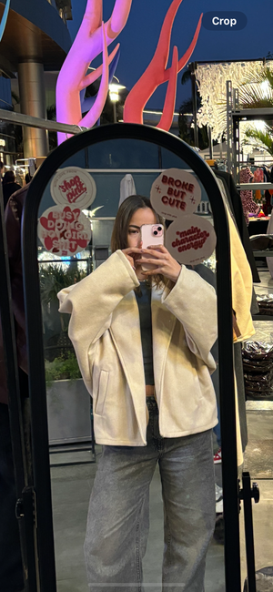BEIGE SHORT CARDI-COAT