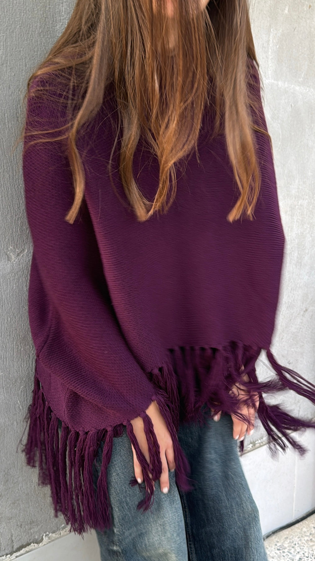 The Noomi Poncho - Purple