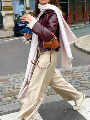 BURGUNDY LEATHER JACKET