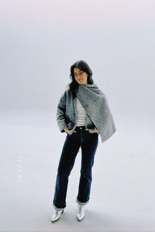 The Grey Scarf Cardigan